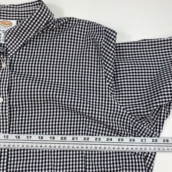 Talbots Womens Gingham Stretch Button Up Shirt Long Sleeve Black Size 3XL 24W - Picture 9 of 11